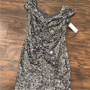 Silver sequin dress